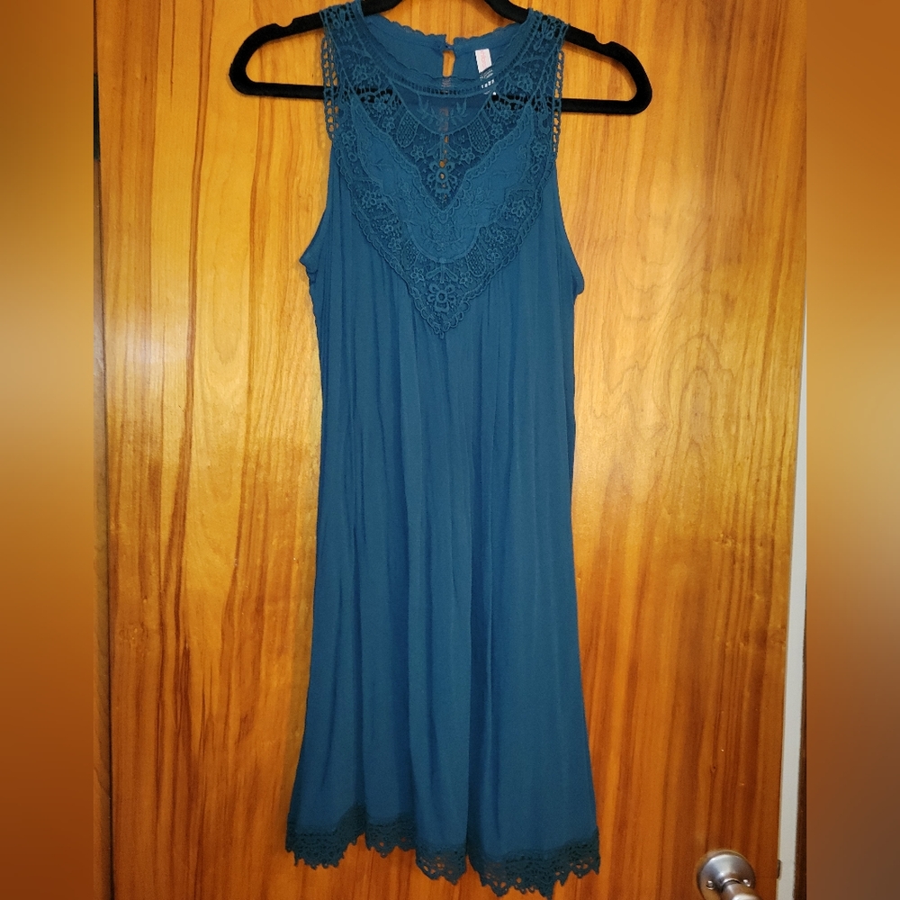 Xhilaration Teal XS Dress with Lace